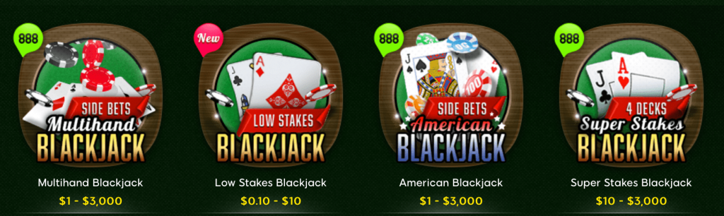 888casino blackjack offers