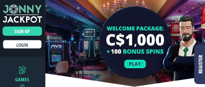 Jonny Jackpot Casino Homepage